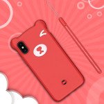 Wholesale iPhone Xs Max 3D Teddy Bear Design Case with Hand Strap (Red)